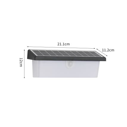Brilagi - LED napelemes fali lámpa érzékelővel SUN RAY LED/6W/3,7V 2200 mAh IP44