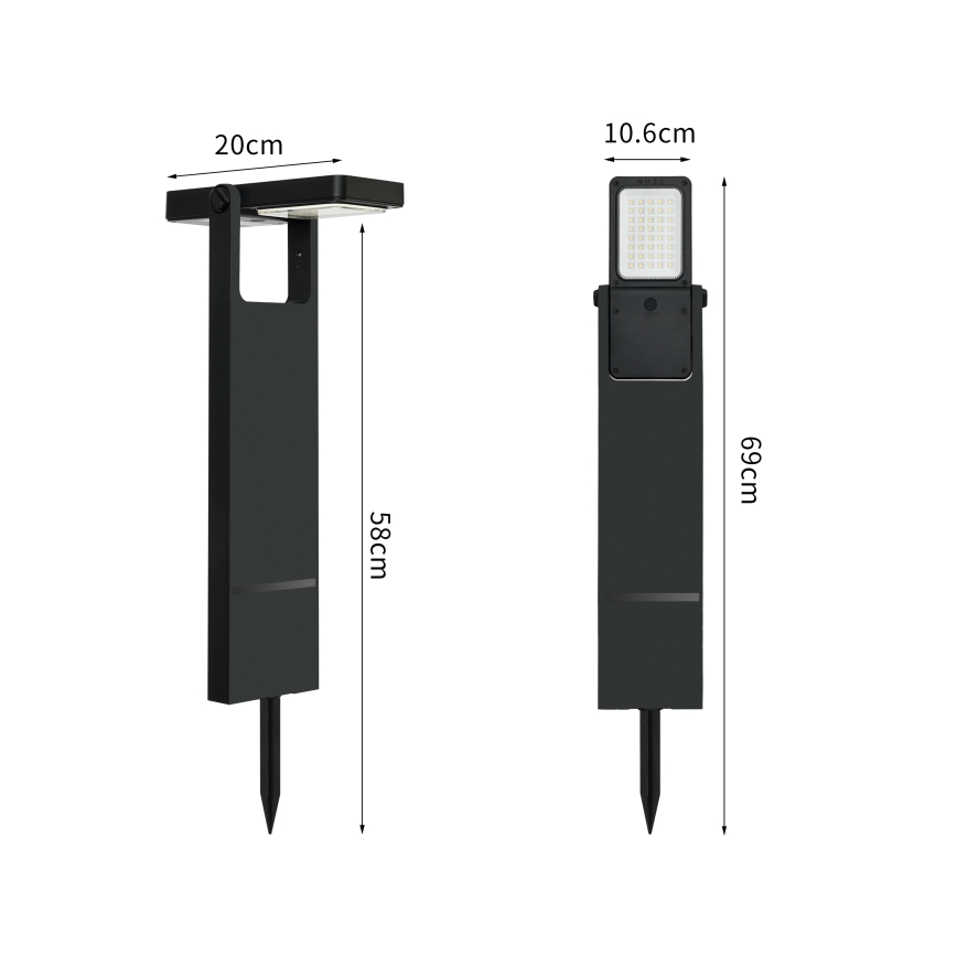 Brilagi - LED Napelemes lámpa SUN SPIKE LED/4W/3,7V 2200 mAh IP44