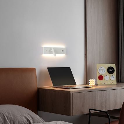 Brilagi - NOCTIS LED fali spotlámpa USB-porttal LED/3W/230V + LED/9W fehér