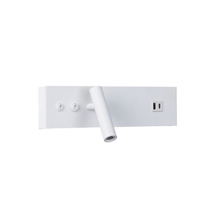 Brilagi - NOCTIS LED fali spotlámpa USB-porttal LED/3W/230V + LED/9W fehér