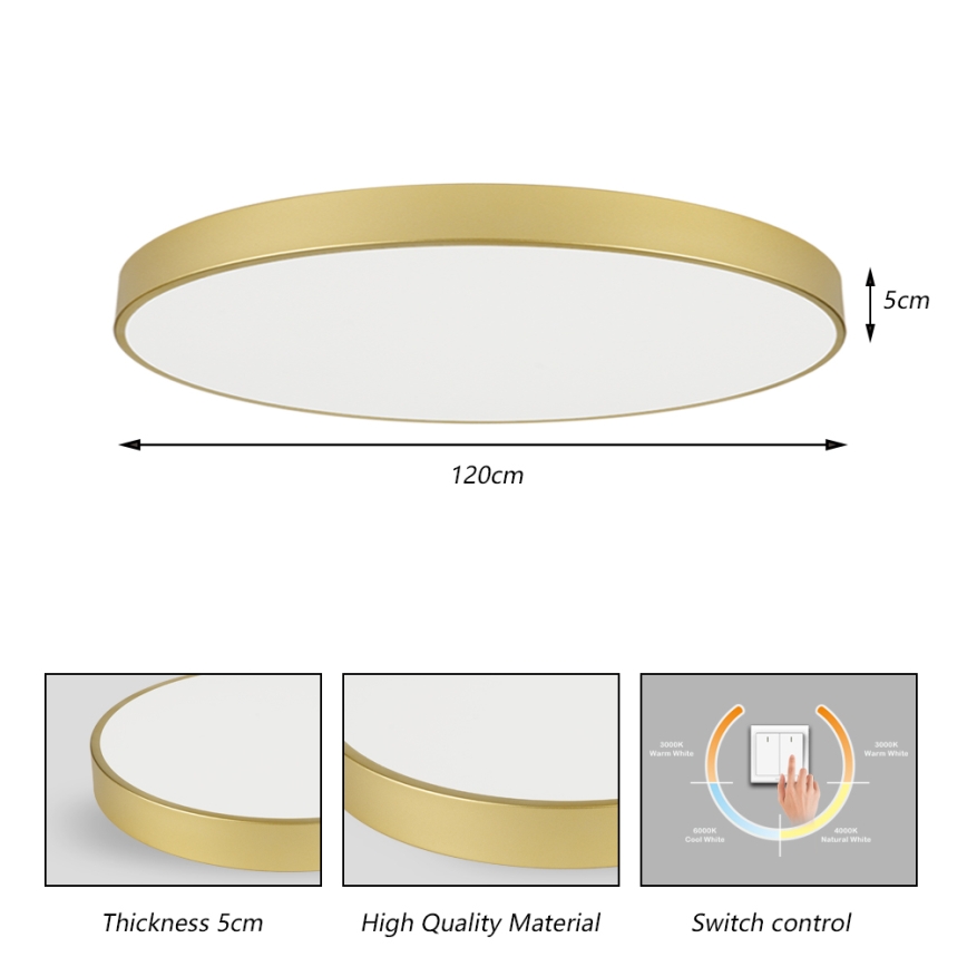 Brilagi - POOL LED mennyezeti lámpa LED/180W/230V 3000/4500/6000K átm. 120 cm aranyszínű