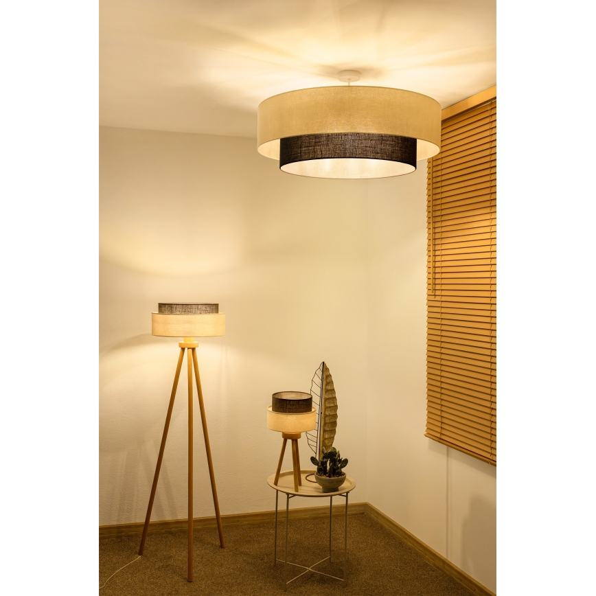 Brilagi - LED ráépített csillár BOHO stílus 3xE27/15W/230V átm. 80 cm krémszínű/barna