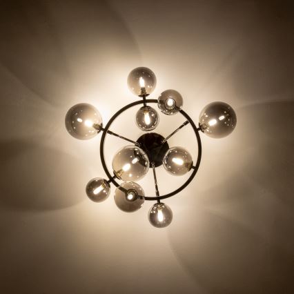 Brilagi - LED Ráépített csillár MILLA 10xG9/3W/230V fekete króm/füstszínű