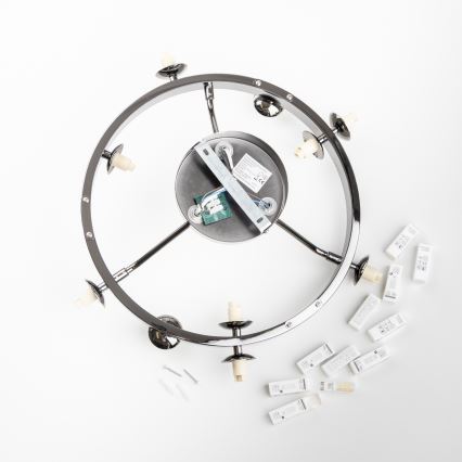 Brilagi - LED Ráépített csillár MILLA 10xG9/3W/230V fekete króm/füstszínű