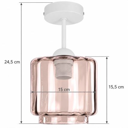 BRILAGI - LED felületre szerelhető csillár RETRO GLASS 1xE27/60W/230V Ø 15 cm fehér/füstszínű bézs