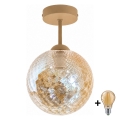 BRILAGI - LED Ráépített csillár RETRO GLASS 1xE27/60W/230V átm. 17 cm bézs/füstszínű bézs