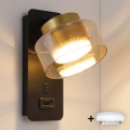 Brilagi - LED RGB+CCT Dimmelhető fali lámpa USB-porttal AURA LUX 1xGX53/14W/230V 2700-6500K Wi-Fi Tuya fekete/arany