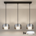 Brilagi - LED RGB+CCT dimmelhető függeszték kábelen AURA LUX 3xGX53/14W/230V 2700-6500K Wi-Fi Tuya fekete/füstszínű