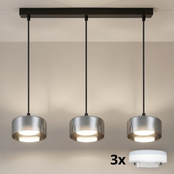 Brilagi - LED RGB+CCT dimmelhető függeszték kábelen AURA LUX 3xGX53/14W/230V 2700-6500K Wi-Fi Tuya fekete/füstszínű