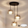 Brilagi - LED RGB+CCT dimmelhető kábeles csillár AURA LUX 3xGX53/14W/230V 2700-6500K Wi-Fi Tuya fekete/arany
