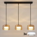 Brilagi - LED RGB+CCT dimmelhető kábeles csillár AURA LUX 3xGX53/14W/230V 2700-6500K Wi-Fi Tuya fekete/arany