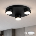 Brilagi - LED RGB+CCT dimmelhető mennyezeti lámpa MONO 3xGX53/14W/230V 2700-6500K Wi-Fi Tuya, Ø 30 cm, fekete