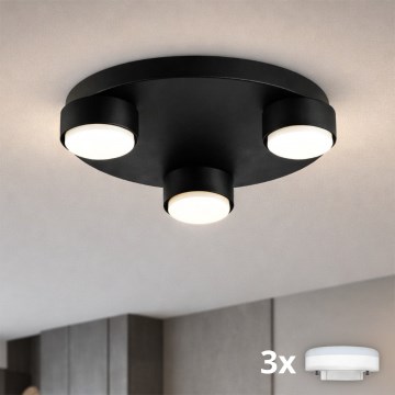 Brilagi - LED RGB+CCT dimmelhető mennyezeti lámpa MONO 3xGX53/14W/230V 2700-6500K Wi-Fi Tuya, Ø 30 cm, fekete