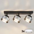 Brilagi - LED RGB+CCT dimmelhető spotlámpa AURA LUX 3xGX53/14W/230V 2700-6500K Wi-Fi Tuya fekete/füstszínű
