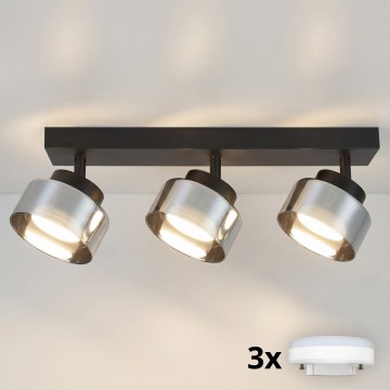 Brilagi - LED RGB+CCT dimmelhető spotlámpa AURA LUX 3xGX53/14W/230V 2700-6500K Wi-Fi Tuya fekete/füstszínű