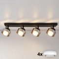 Brilagi - LED RGB+CCT dimmelhető spotlámpa AURA LUX 4xGX53/14W/230V 2700-6500K Wi-Fi Tuya fekete/füstszínű