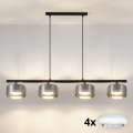 Brilagi - LED RGB+CCT dimmelhető, zsinóron függesztett csillár AURA LUX 4xGX53/14W/230V 2700-6500K Wi-Fi Tuya fekete/füstszínű