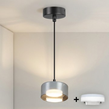 Brilagi - LED RGB+CCT fényerőszabályozható kábelen függő csillár AURA LUX 1xGX53/14W/230V 2700-6500K Wi-Fi Tuya fekete/füstszínű