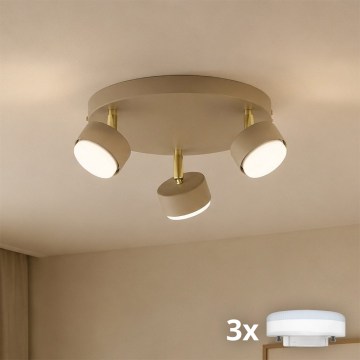 Brilagi - LED RGB+CCT Fényerőszabályozható spotlámpa MONO 3xGX53/14W/230V 2700-6500K Wi-Fi Tuya bézs/arany