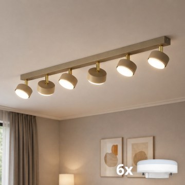 Brilagi - LED RGB+CCT fényerőszabályozható spotlámpa MONO 6xGX53/14W/230V 2700-6500K Wi-Fi Tuya bézs/arany