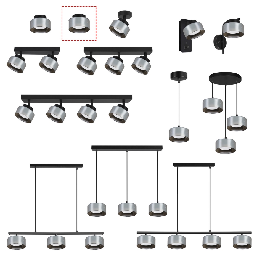 Brilagi - LED RGB+CCT dimmelhető beépíthető mennyezeti lámpatest AURA LUX 1xGX53/14W/230V 2700-6500K Wi-Fi Tuya fekete/füstszínű