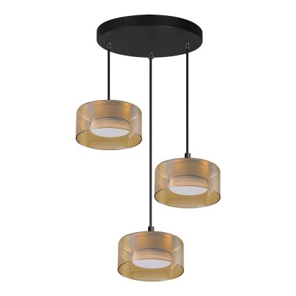 Brilagi - LED RGB+CCT dimmelhető kábeles csillár AURA LUX 3xGX53/14W/230V 2700-6500K Wi-Fi Tuya fekete/arany