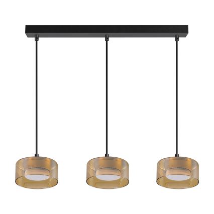 Brilagi - LED RGB+CCT dimmelhető kábeles csillár AURA LUX 3xGX53/14W/230V 2700-6500K Wi-Fi Tuya fekete/arany