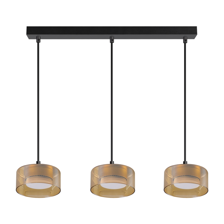 Brilagi - LED RGB+CCT dimmelhető kábeles csillár AURA LUX 3xGX53/14W/230V 2700-6500K Wi-Fi Tuya fekete/arany