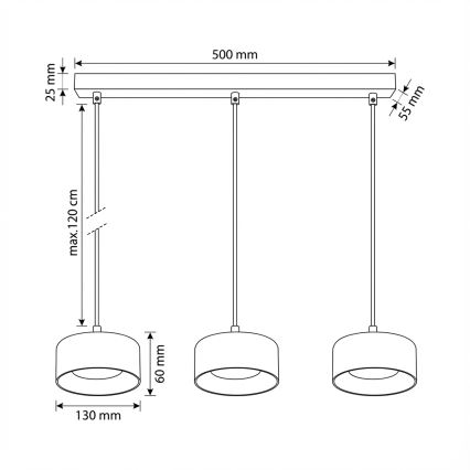 Brilagi - LED RGB+CCT dimmelhető kábeles csillár AURA LUX 3xGX53/14W/230V 2700-6500K Wi-Fi Tuya fekete/arany