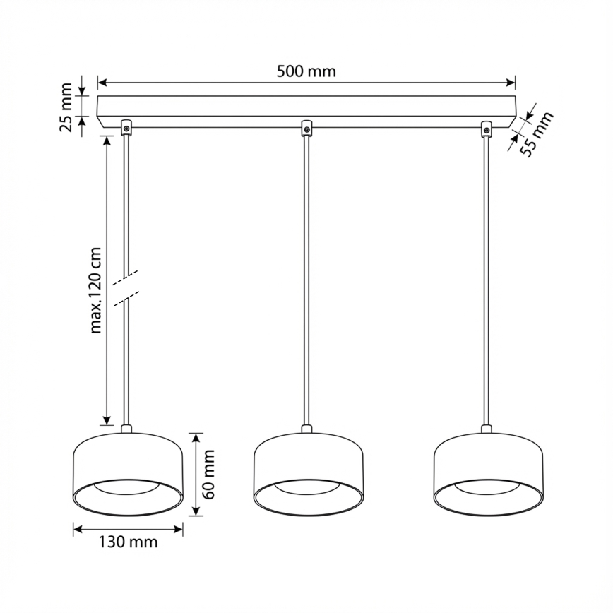 Brilagi - LED RGB+CCT dimmelhető kábeles csillár AURA LUX 3xGX53/14W/230V 2700-6500K Wi-Fi Tuya fekete/arany