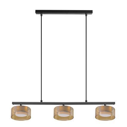 Brilagi - LED RGB+CCT dimmelhető, kábelre függesztett csillár AURA LUX 3xGX53/14W/230V 2700-6500K Wi-Fi Tuya fekete/arany
