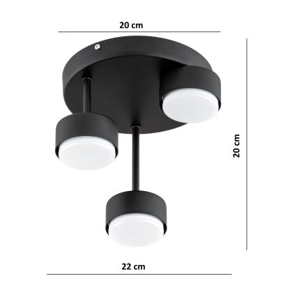 Brilagi - LED RGB+CCT fényerőszabályozható felületre szerelhető csillár MONO 3xGX53/14W/230V 2700-6500K Wi-Fi Tuya fekete