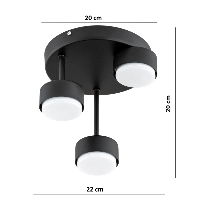 Brilagi - LED RGB+CCT fényerőszabályozható felületre szerelhető csillár MONO 3xGX53/14W/230V 2700-6500K Wi-Fi Tuya fekete