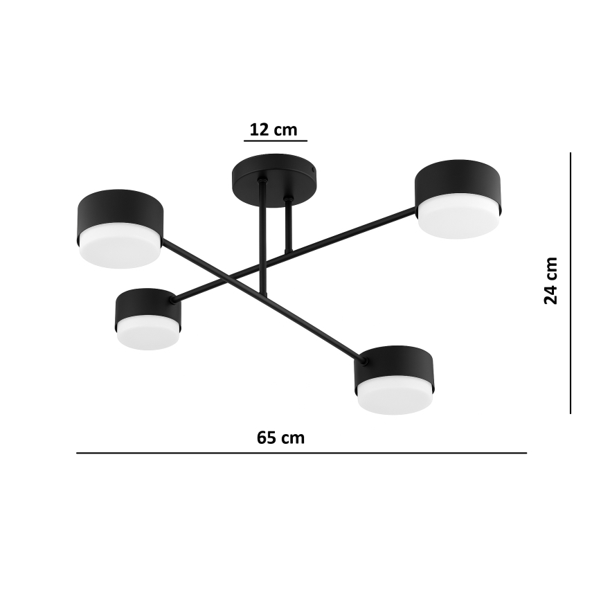 Brilagi - LED RGB+CCT dimmelhető felületre szerelhető csillár MONO 4xGX53/14W/230V 2700-6500K Wi-Fi Tuya fekete
