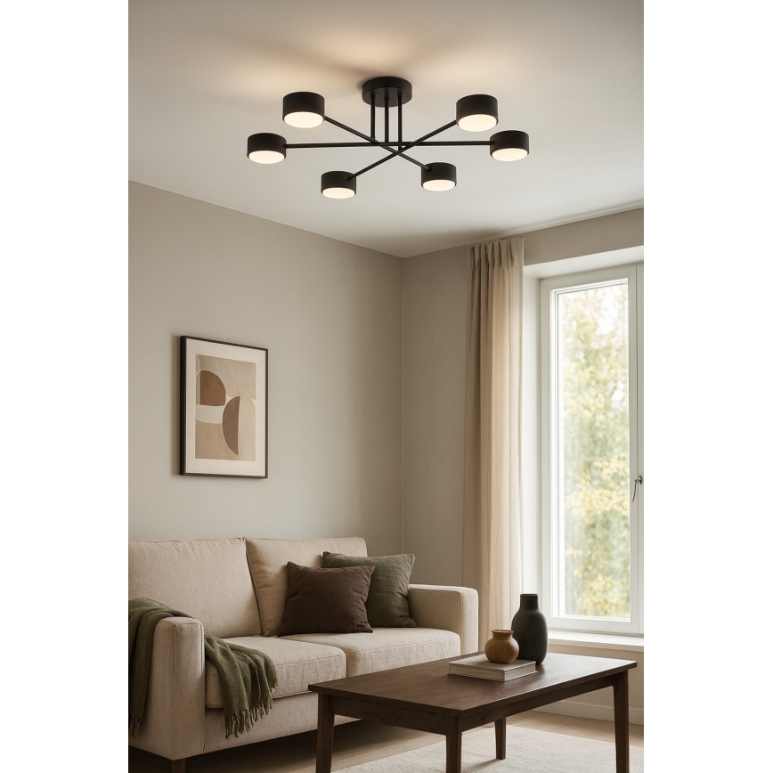 Brilagi - LED RGB+CCT fényerőszabályozható felületre szerelhető csillár MONO 6xGX53/14W/230V 2700-6500K Wi-Fi Tuya fekete