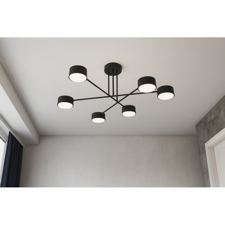 Brilagi - LED RGB+CCT fényerőszabályozható felületre szerelhető csillár MONO 6xGX53/14W/230V 2700-6500K Wi-Fi Tuya fekete