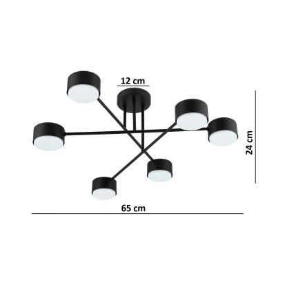 Brilagi - LED RGB+CCT fényerőszabályozható felületre szerelhető csillár MONO 6xGX53/14W/230V 2700-6500K Wi-Fi Tuya fekete