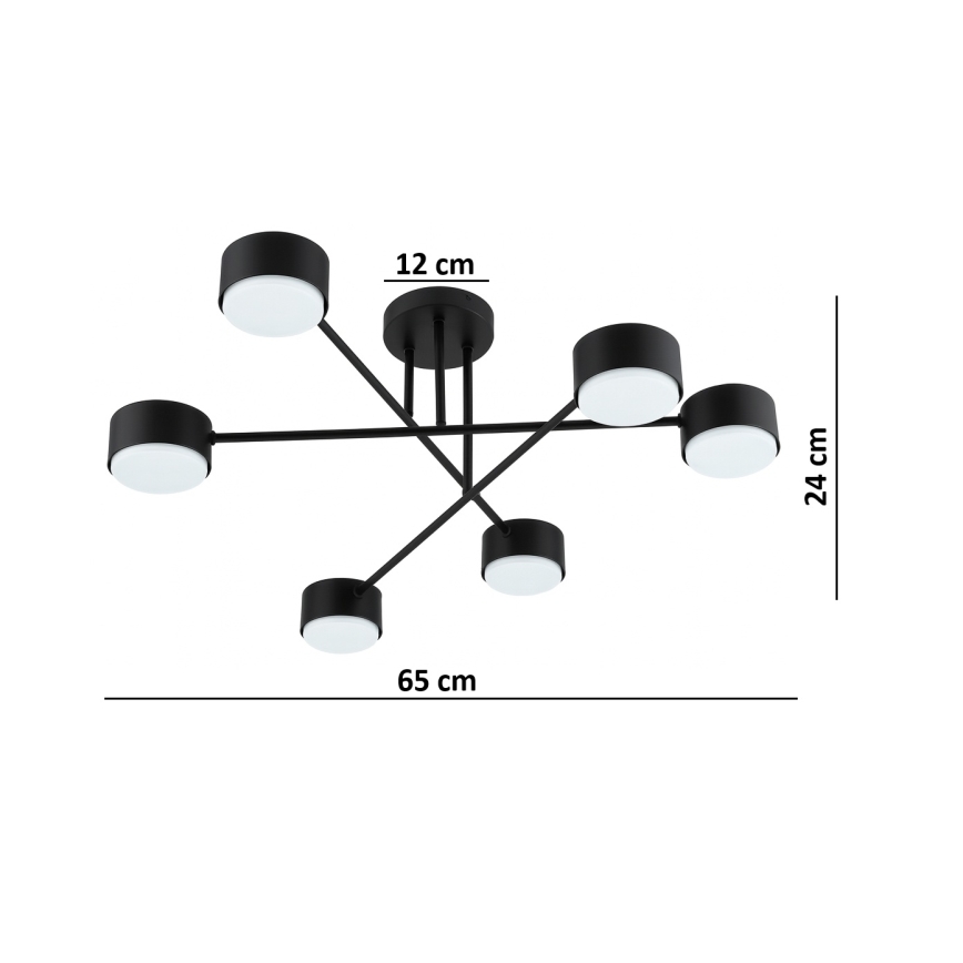 Brilagi - LED RGB+CCT fényerőszabályozható felületre szerelhető csillár MONO 6xGX53/14W/230V 2700-6500K Wi-Fi Tuya fekete
