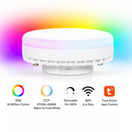 Brilagi - LED RGB+CCT fényerőszabályozható kábeles függeszték STRIPY 1xGX53/14W/230V 2700-6500K Wi-Fi Tuya fehér