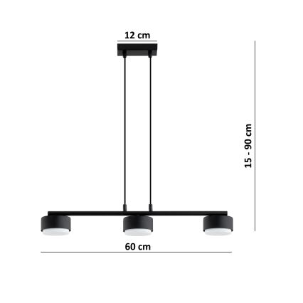Brilagi - LED RGB+CCT dimmelhető függeszték kábelen MONO 3xGX53/14W/230V 2700-6500K Wi-Fi Tuya fekete