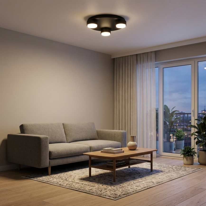 Brilagi - LED RGB+CCT dimmelhető mennyezeti lámpa MONO 3xGX53/14W/230V 2700-6500K Wi-Fi Tuya, Ø 30 cm, fekete