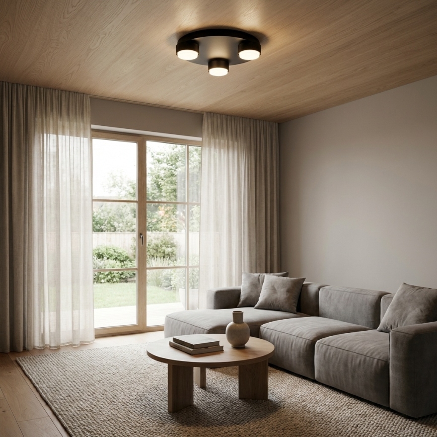 Brilagi - LED RGB+CCT dimmelhető mennyezeti lámpa MONO 3xGX53/14W/230V 2700-6500K Wi-Fi Tuya, Ø 30 cm, fekete