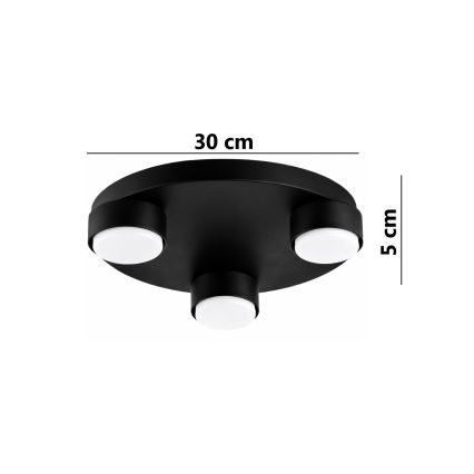 Brilagi - LED RGB+CCT dimmelhető mennyezeti lámpa MONO 3xGX53/14W/230V 2700-6500K Wi-Fi Tuya, Ø 30 cm, fekete