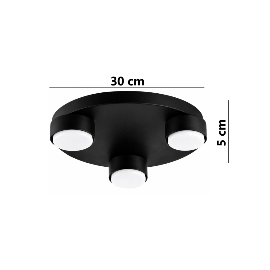 Brilagi - LED RGB+CCT dimmelhető mennyezeti lámpa MONO 3xGX53/14W/230V 2700-6500K Wi-Fi Tuya, Ø 30 cm, fekete