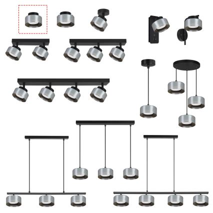 Brilagi - LED RGB+CCT dimmelhető spotlámpatest AURA LUX 1xGX53/14W/230V 2700-6500K Wi-Fi Tuya fekete/füstszínű