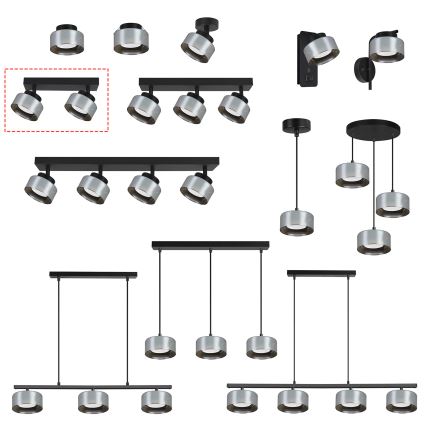 Brilagi - LED RGB+CCT fényerőszabályozható spotlámpa AURA LUX 2xGX53/14W/230V 2700-6500K Wi-Fi Tuya fekete/füstszínű