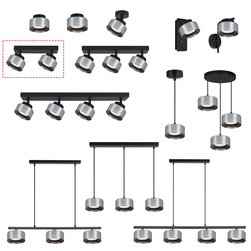 Brilagi - LED RGB+CCT fényerőszabályozható spotlámpa AURA LUX 2xGX53/14W/230V 2700-6500K Wi-Fi Tuya fekete/füstszínű