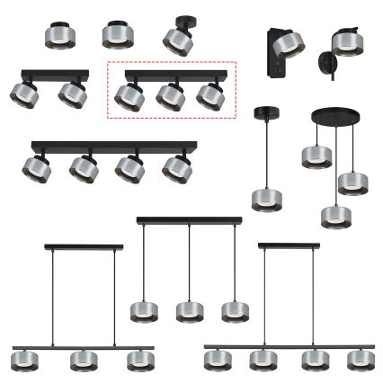 Brilagi - LED RGB+CCT dimmelhető spotlámpa AURA LUX 3xGX53/14W/230V 2700-6500K Wi-Fi Tuya fekete/füstszínű