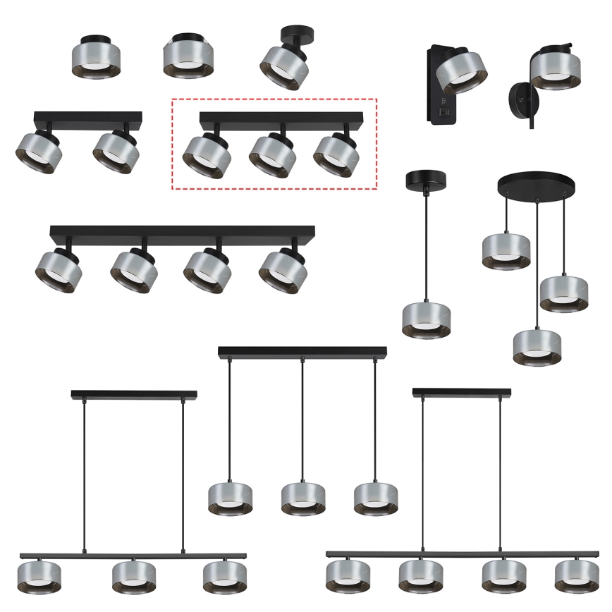 Brilagi - LED RGB+CCT dimmelhető spotlámpa AURA LUX 3xGX53/14W/230V 2700-6500K Wi-Fi Tuya fekete/füstszínű