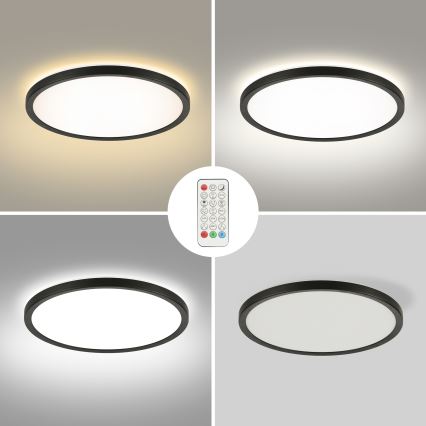 Brilagi - LED RGBW fényerőszabályozható mennyezeti lámpa ULTRA SLIM LED/18W/230V 2700–6500K átm. 30 cm fekete + távvezérlő